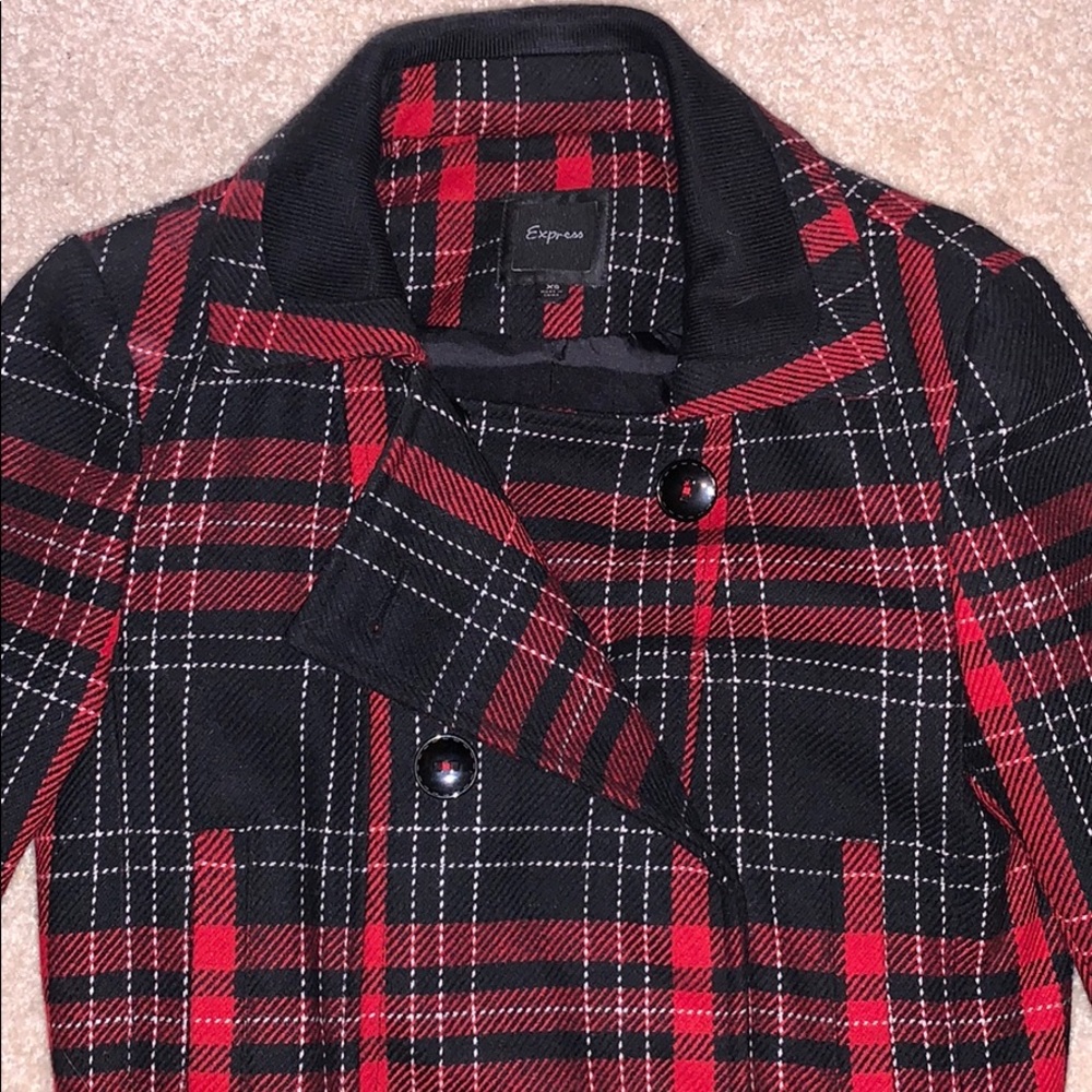 Express cropped plaid moto jacket